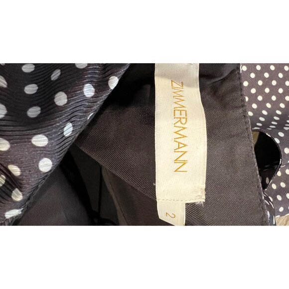 Zimmermann Painted Heart V Neck Dress Charcoal / Cream Size 2/ M - Picture 6 of 8